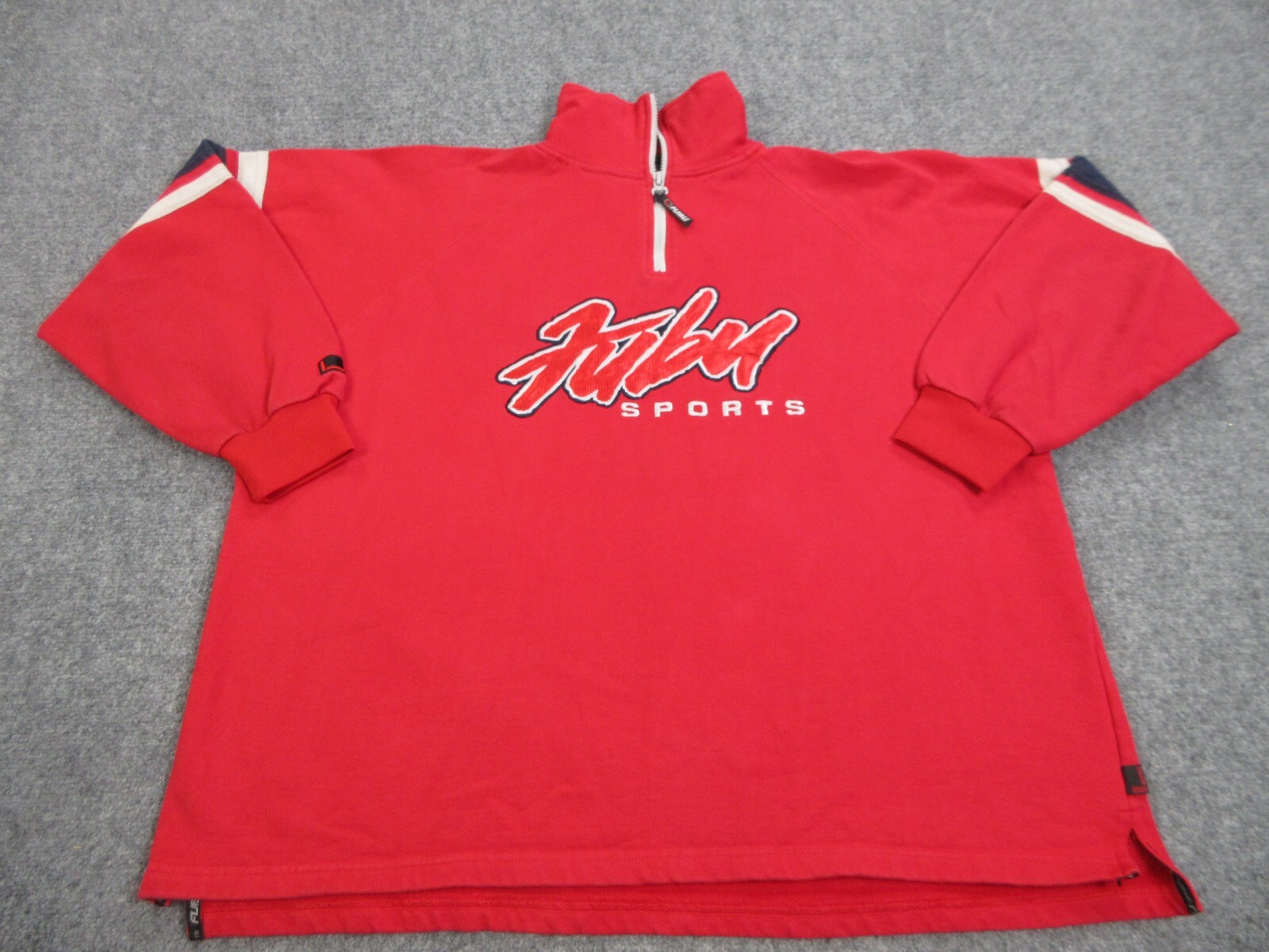 VINTAGE Fubu Sweater Mens 2XL Red Zip Streetwear Hip Hop Y2K VINTAGE Fubu Sweater Mens 2XL Red Zip Streetwear Hip Hop Y2K