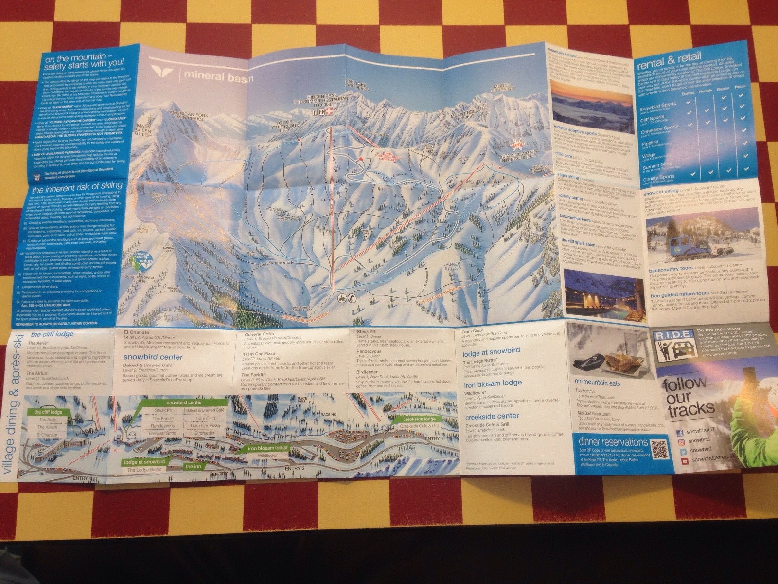 Snowbird Ski Resort winter trail map Snow Bird Vail Breckenridge NEW Utah aspen