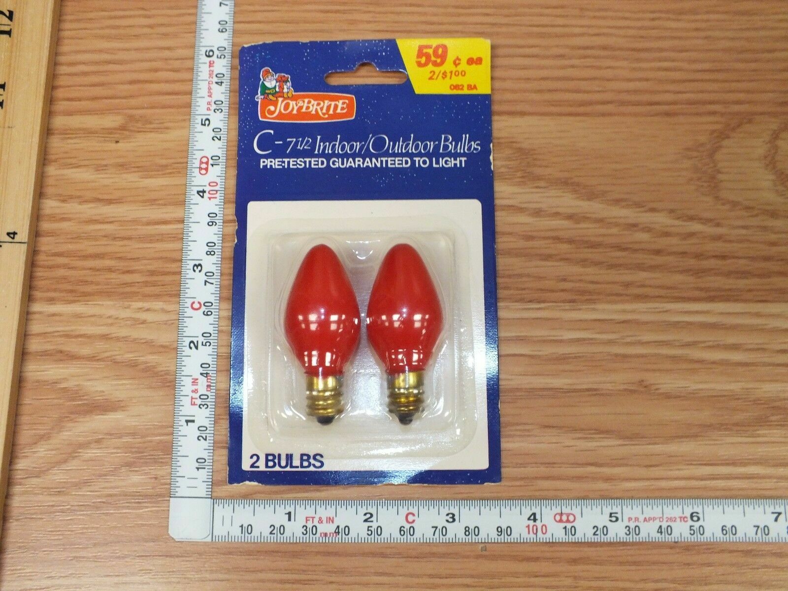 Lot of 2 Packs - Vintage Joybright C-7 1/2 Indoor/Outdoor Red & Green Bulbs (4)