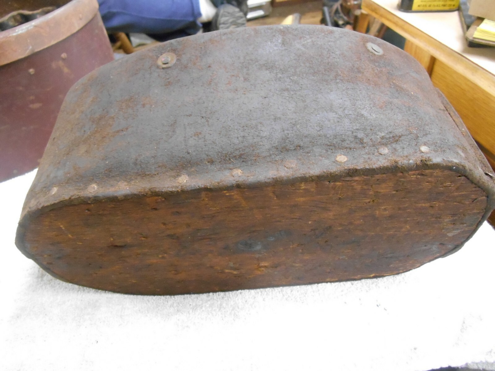 Primitive Leather / Wood Tool Holder, made from  Leather Drive belt, Handmade