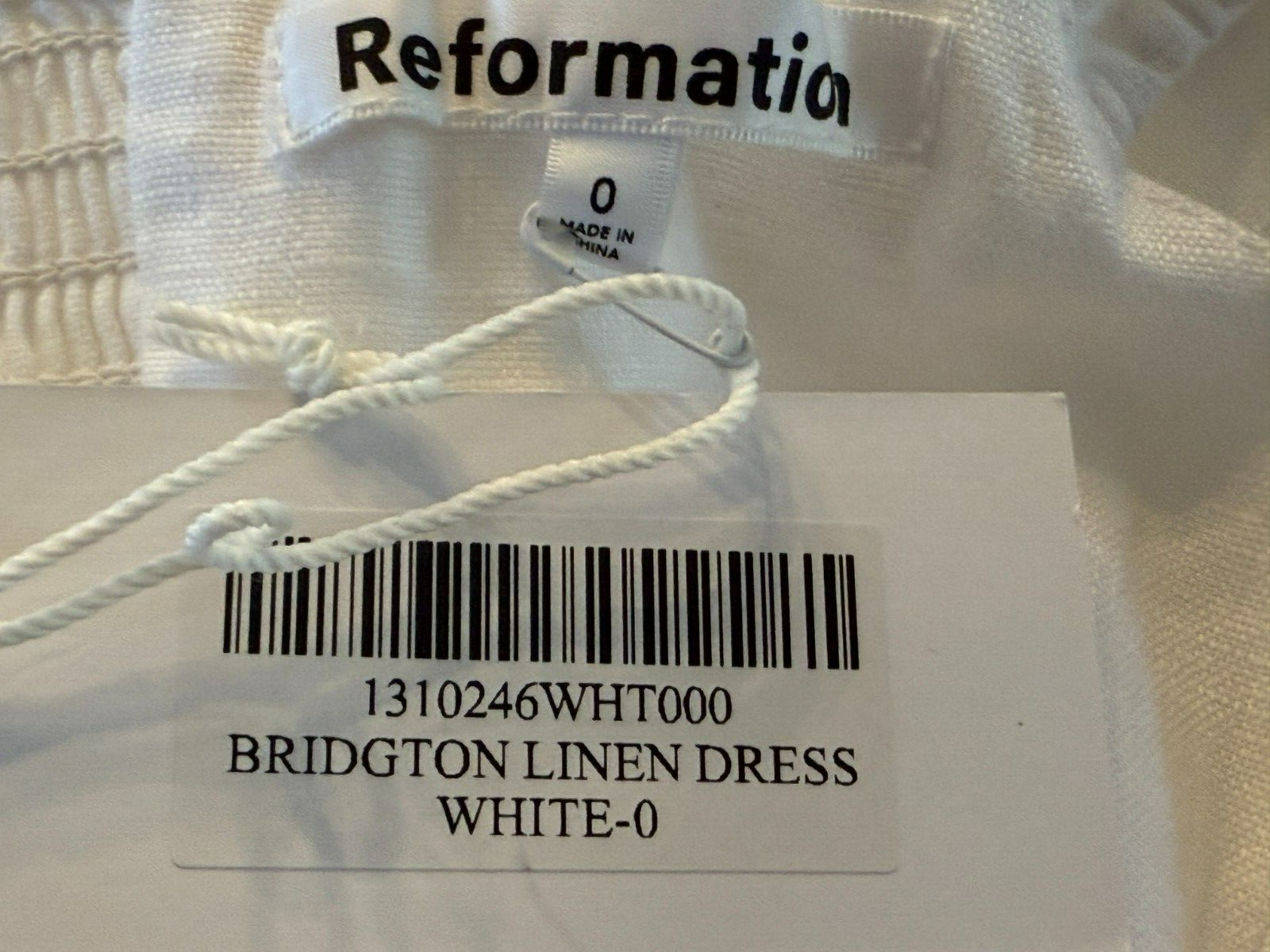 Pre-owned Reformation $248  Bridgton Linen Midi Dress | White | Size 0