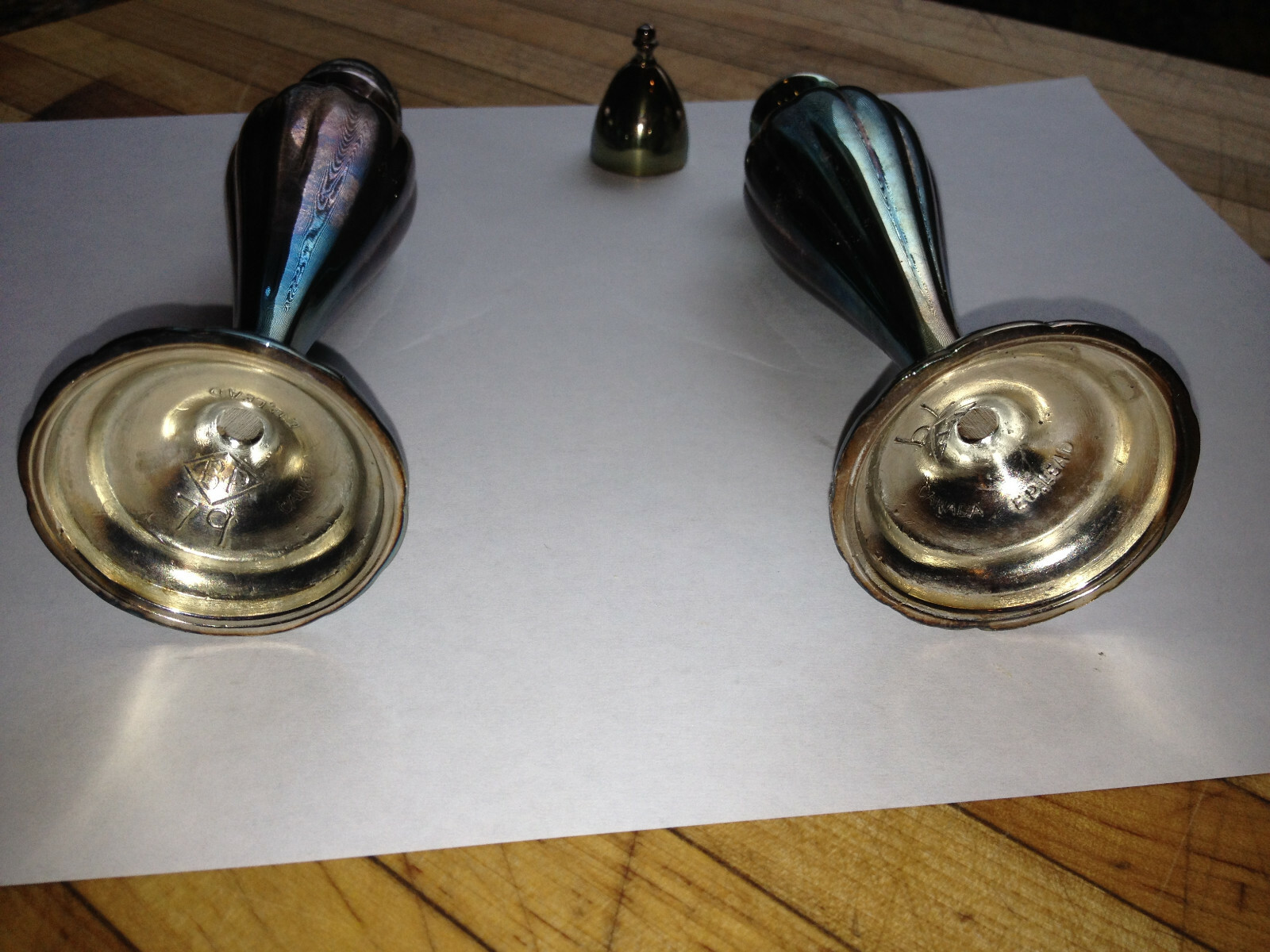 Vintage EP LEAD Canada Salt and Pepper Shakers 6 ¾” Tall