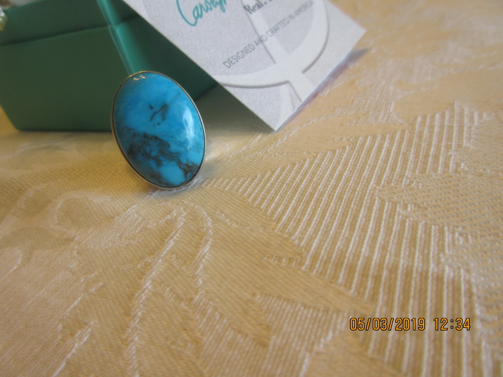 Carolyn Pollack Kingman Turquoise Sterling Ring-NIB-size 7