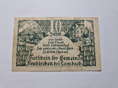 10 Heller 1920 Excellent Condition Old BANKNOTE Austria  