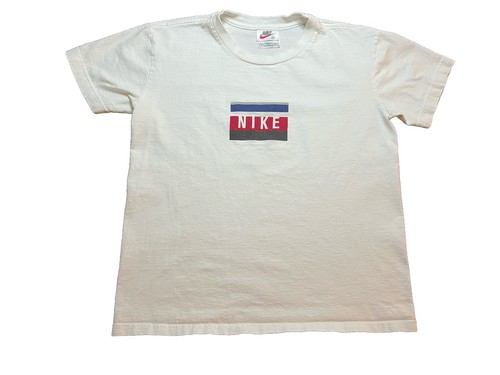 Vintage Nike T-Shirt Medium Made In USA 90's White Tag Box