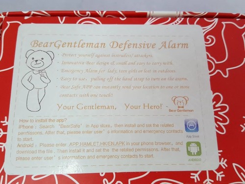 Bear Gentleman Personal Security, Self Defense Keychain Alarm Gift