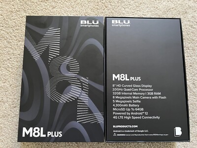 New BLU M8L PLUS Tablet 32GB Storage, 3GB RAM WIFI + Cellular 4G  UNLOCKED