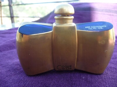 Vintage Guerlain Perfume Bottle  Cobalt Blue Baccarat Coque D'Or