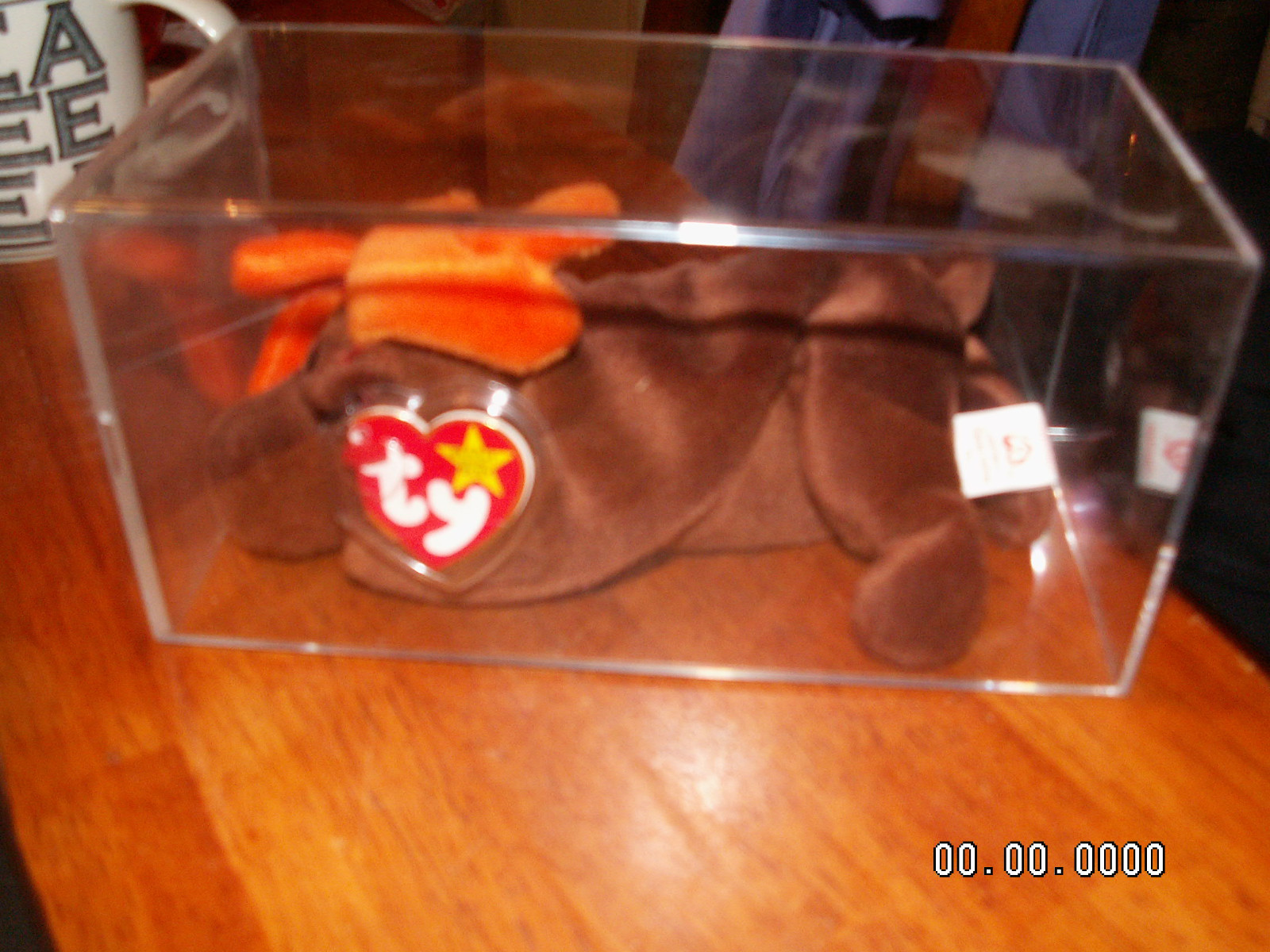 TY  *CHOCOLATE*  THE MOOSE  Beanie Baby,  Retired.  P.V.C. PELLETS. RARE. #4015