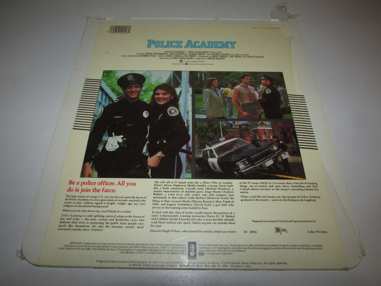 CED VideoDisc Police Academy 1984 NEW STILL SEALED Warner Brothers Home Video