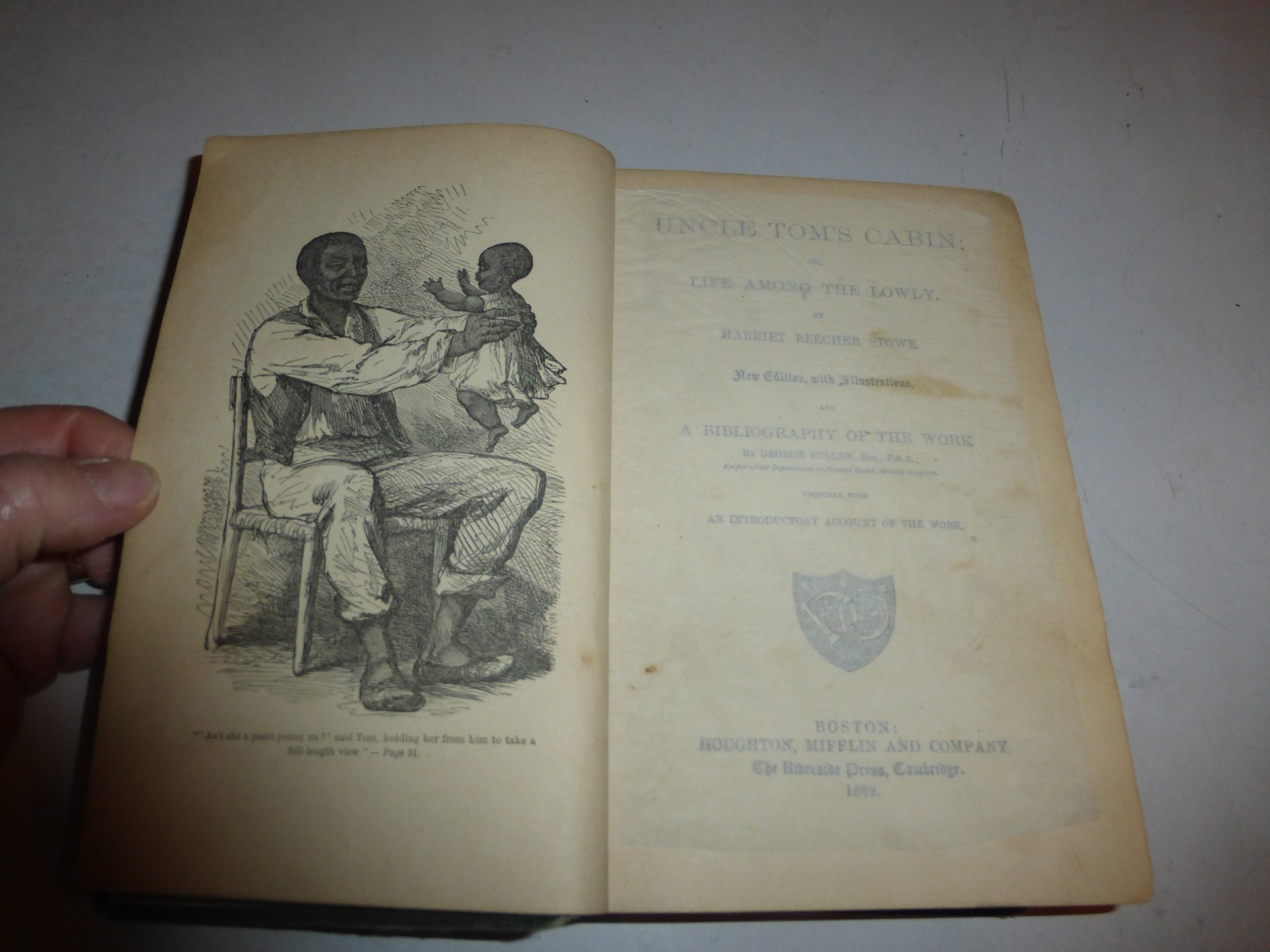 Stowe, Harriet Beecher Uncle Tom's Cabin Or Life Among the Lowly,HB 1882 B257