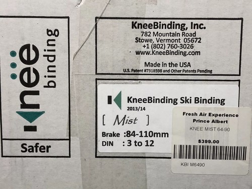 NEW KneeBinding Mist Ski Binding 84-110mm brake White/Black DIN 3-12