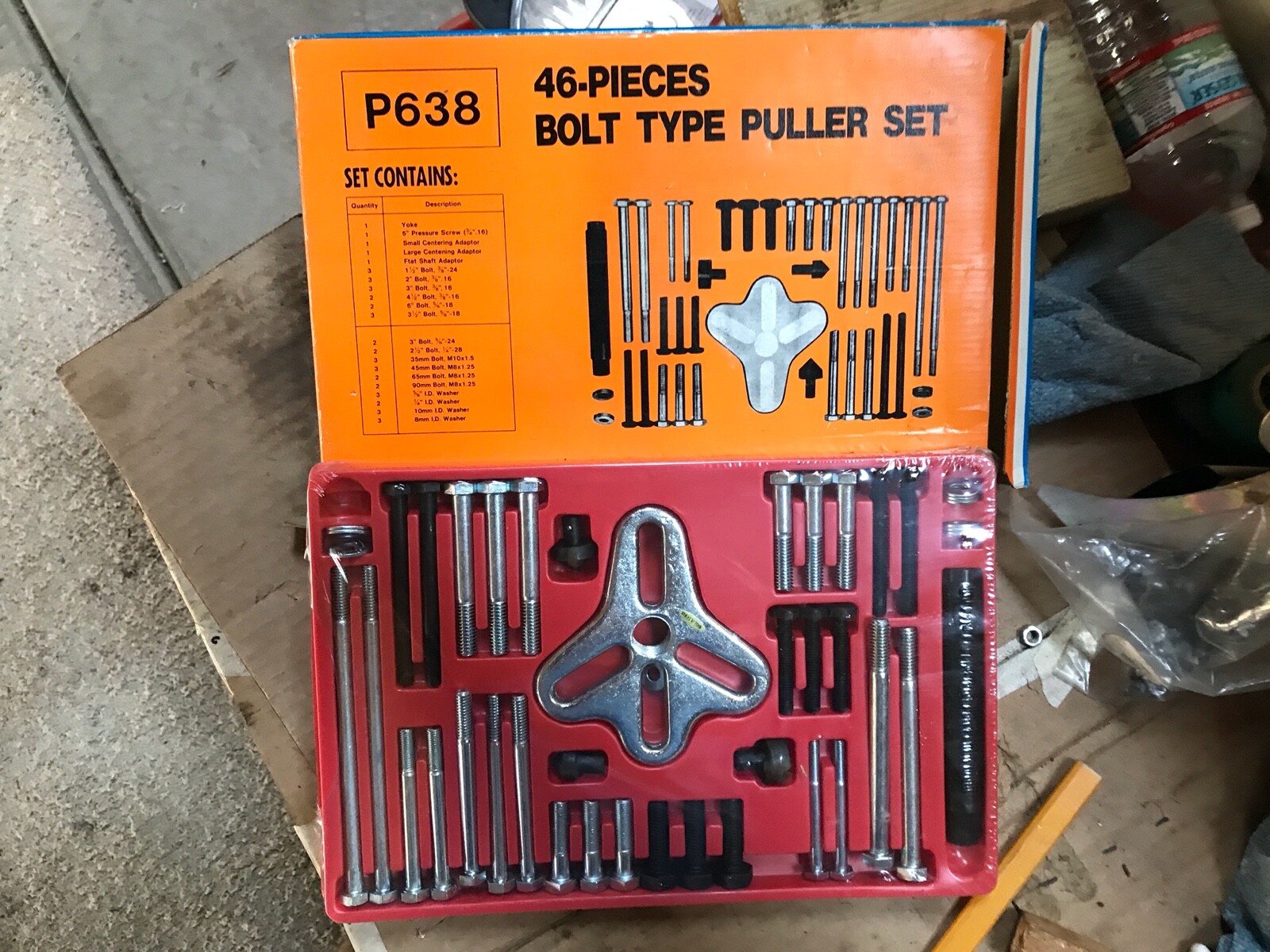 P638 46pieces Bolt Type Puller Set New In Plastic New Other (see