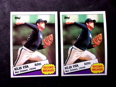 2 CARD 1985 TOPPS #7 NOLAN RYAN RECORD BREAKER IN NRMT-MINT CONDITION.ASTROS.HOF