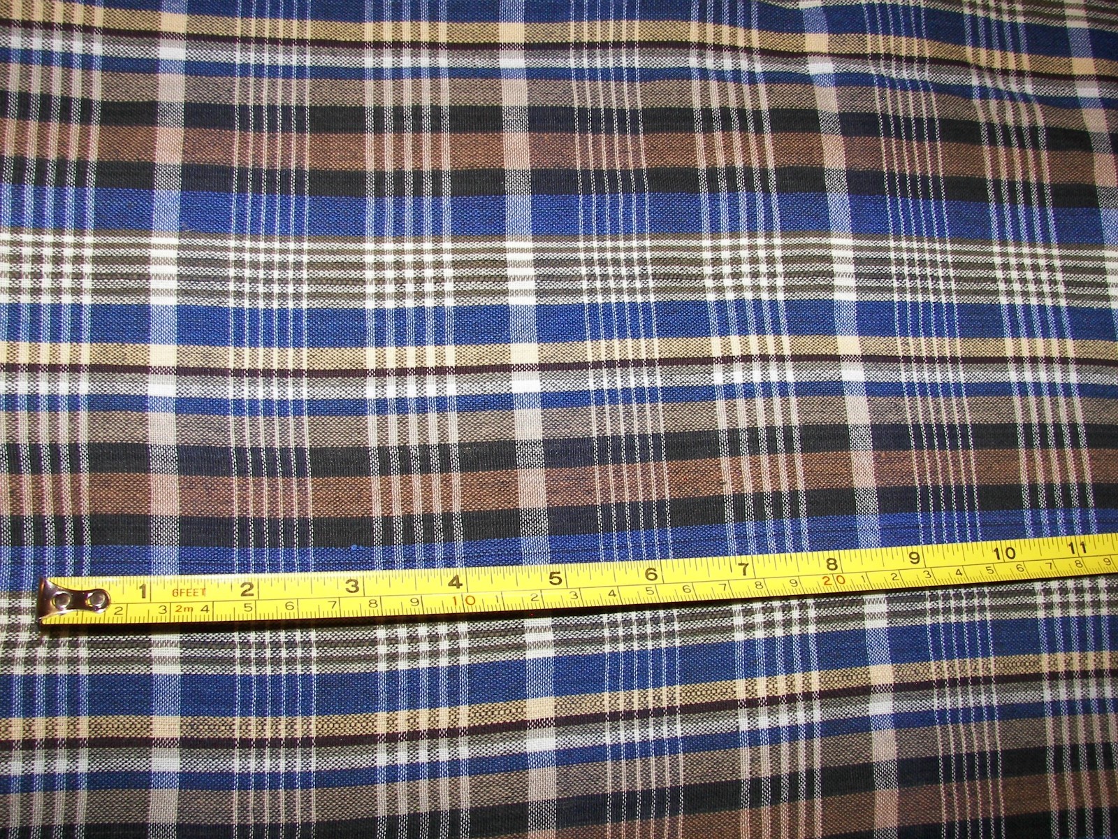 Vintage Cotton Blend Plaid Fabric - 3  2/3 Yard x 44