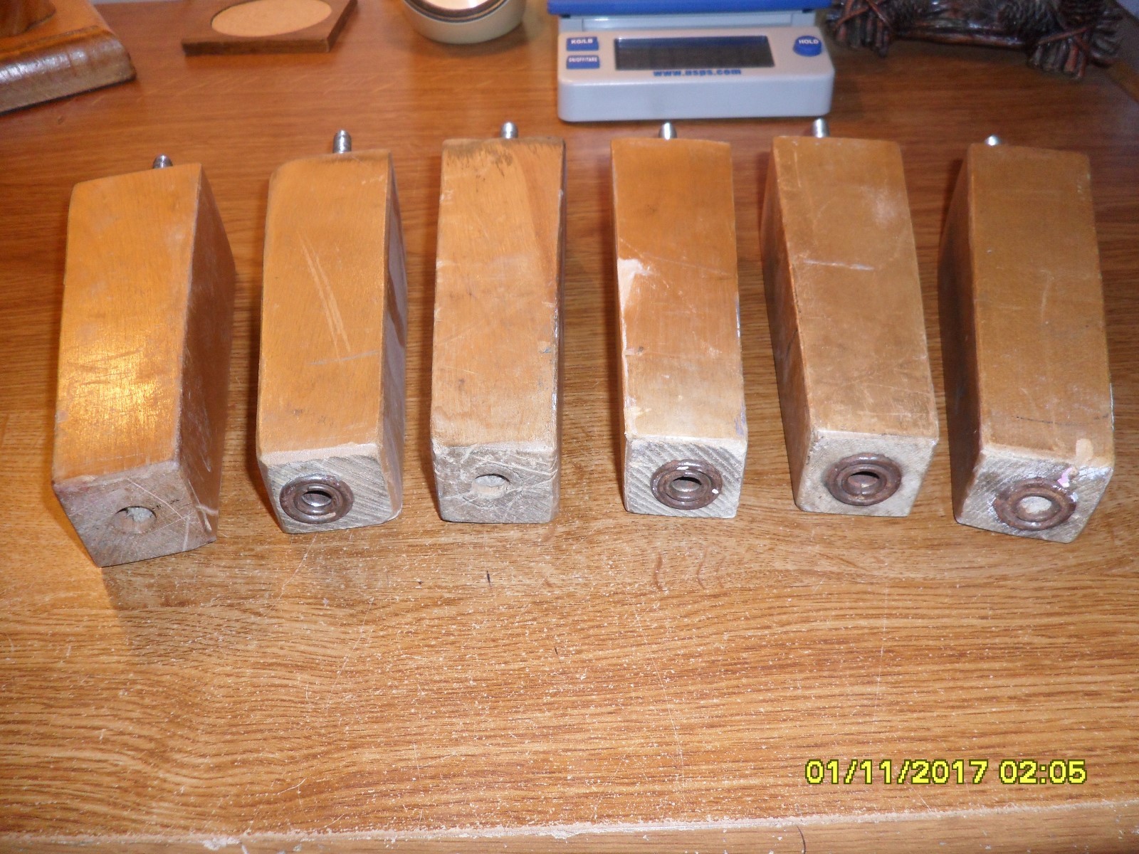 LOT OF 6 VINTAGE MID CENTURY SQUARE TAPERED 6