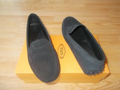  Tod's Gommini Mocassins Driving Loafer Shoes Black Suede 40 US 10 NIB