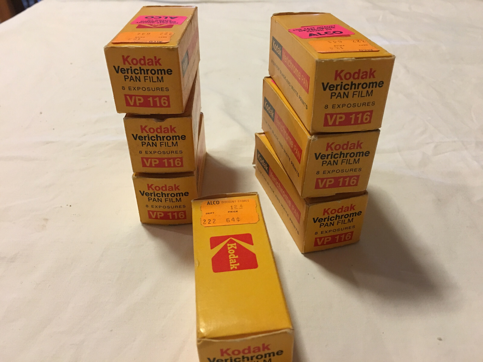 7 ROLLS SEALED KODAK VP116 VERICHROME PAN B&W FILM 8 EXPOSURE - EXPIRED 6/1976