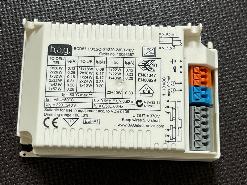Bag Elektronisches VorschaltgerÃ¤T Evg Dimmbar T5c RÃ¶Hren B,A,G, Multiwatt Bcd57