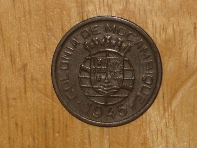 Mozambique 1945 50 Centavos coin Very Fine nice