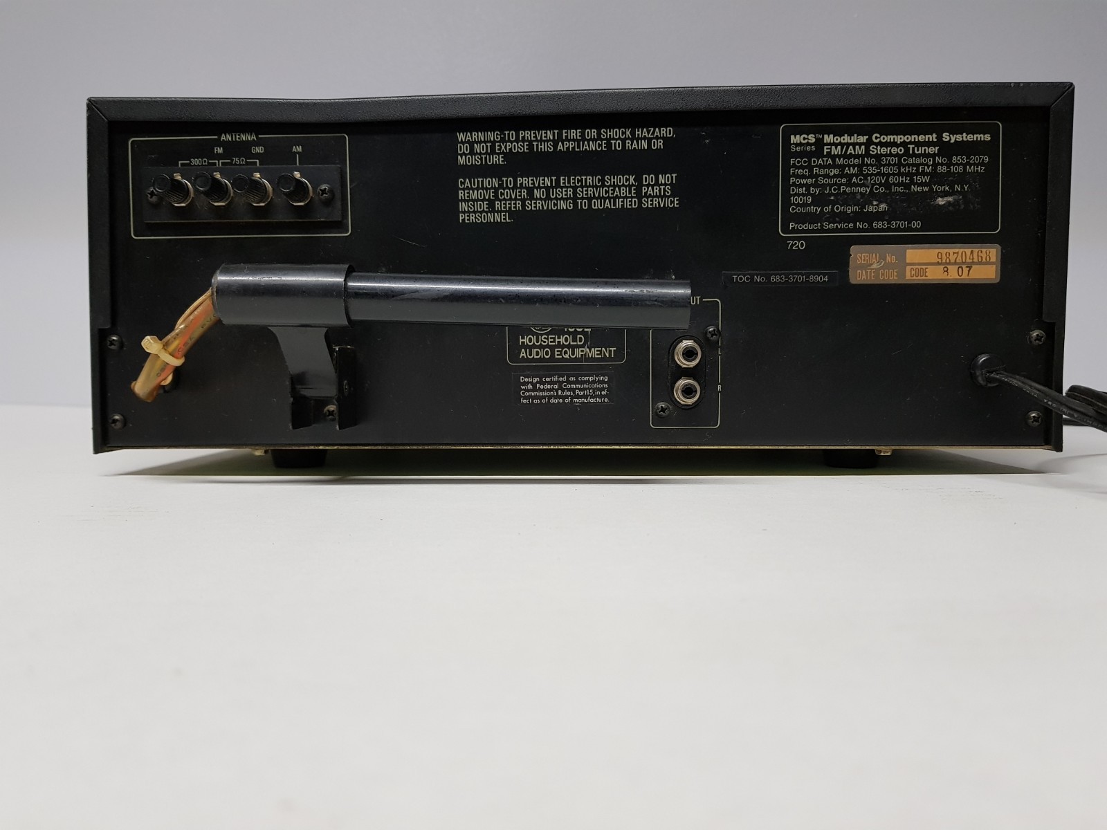 Modular Component Systems Mcs 3701 Am Fm Stereo Tuner