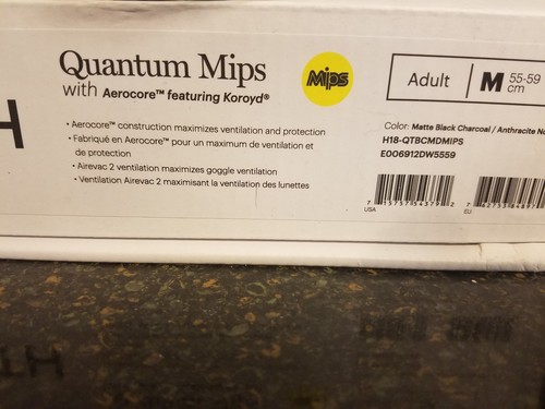 Smith Quantum MIPS Helmet-Matte Black Charcoal-Medium Box Damage Snowboard Ski