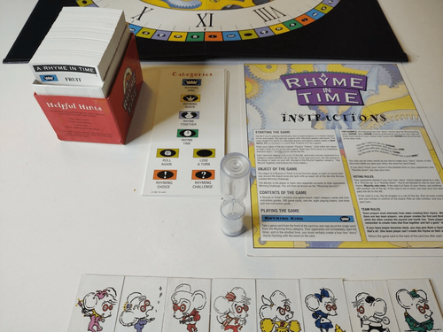 Vintage A Rhyme in Time Board Game 1993 LenArt  Party Fun Complete