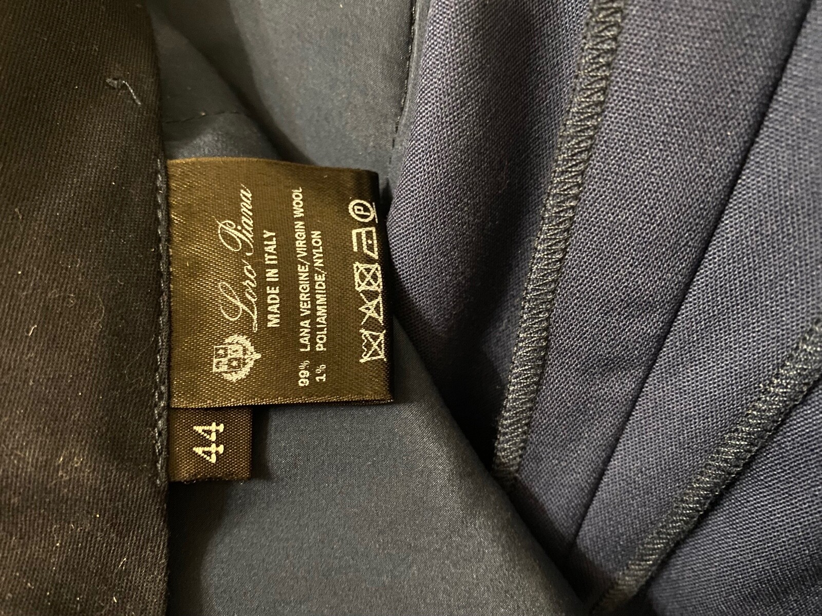 Pre-owned Loro Piana Ladies Navy Blue Wool Trousers Size 44 Originally $1650