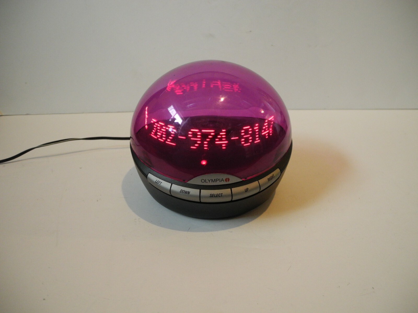 Olympia InfoGlobe Digital Caller ID Clock Purple OL3000.2 W/ Power & Phone Cord