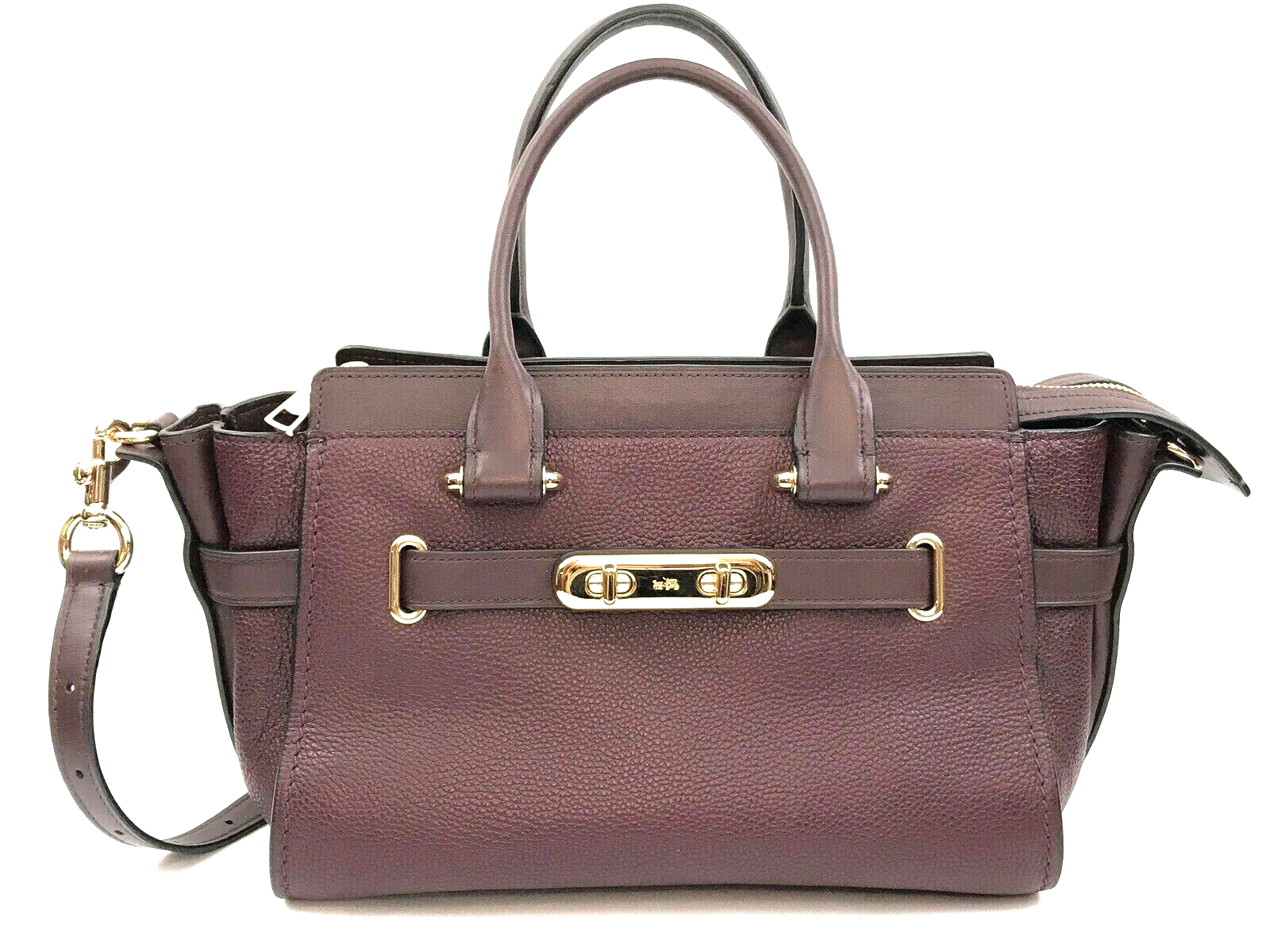 Coach Swagger 27 Pebble Leather Oxblood Satchel Crossbody Handbag 87295 Coach Swagger 27 Pebble Leather Oxblood Satchel Crossbody Handbag 87295