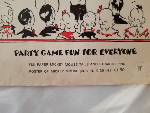 VINTAGE HALLMARK PIN TAIL ON  MICKEY MOUSE PARTY GAME DISNEY