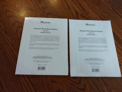 NEW  HORIZONS WORKSHEETS MATH MATHMATICS PACKET HOMESCHOOL GRADE  4 or 5 CHOICE