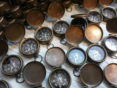 Brass Antique Lot Of 50 Compass Vintage Lid Compass 35 mm Working Designer Gifts