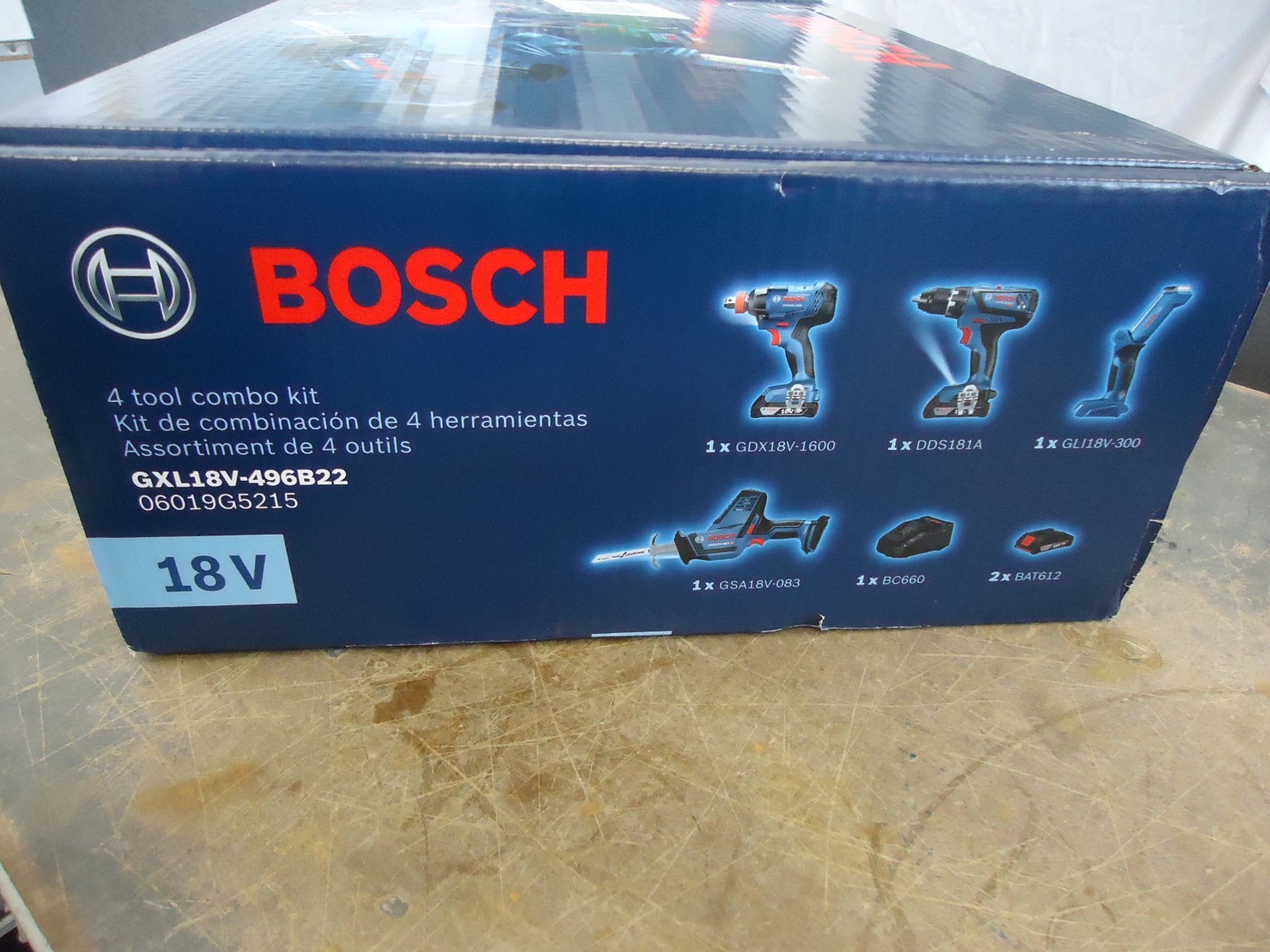 NEW SEALED Bosch 4 Tool Combo Kit 18V GXL18V- 496B22  SUPER PRICE !!! COMPARE!!
