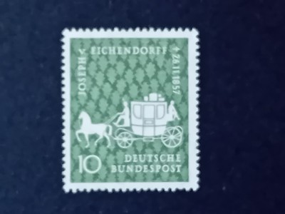 W Germany 1957 death cent joseph von Eichendorff MNH 1 stamp set + free gift