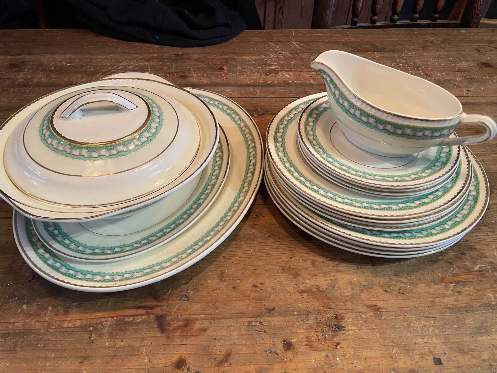 Vintage 1954 Portland Pottery Cobridge 16 Piece China Dinner