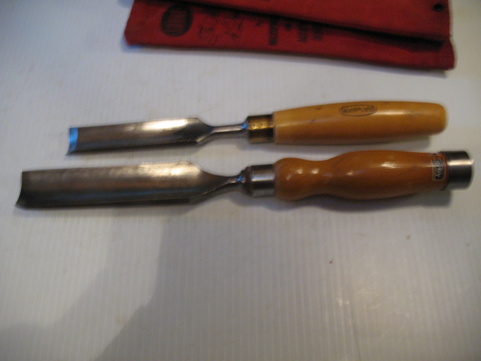 SORBY  AND MARPLES  1 1/4 IN  AND 1 IN.  CURVED WOOD GOUGES