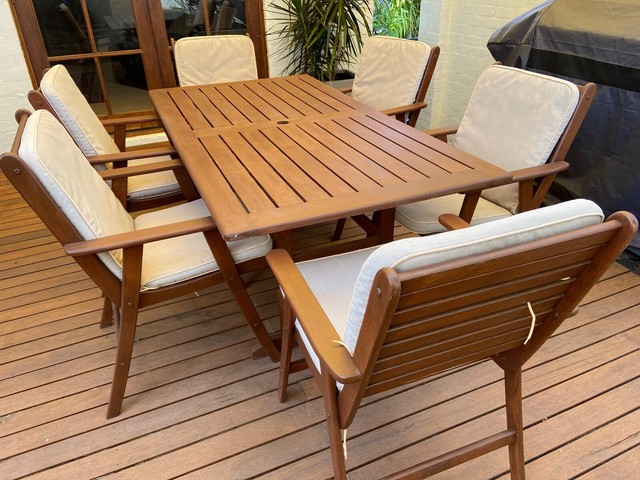 Hardwood Outdoor Table and Chairs with Cover | Outdoor ...