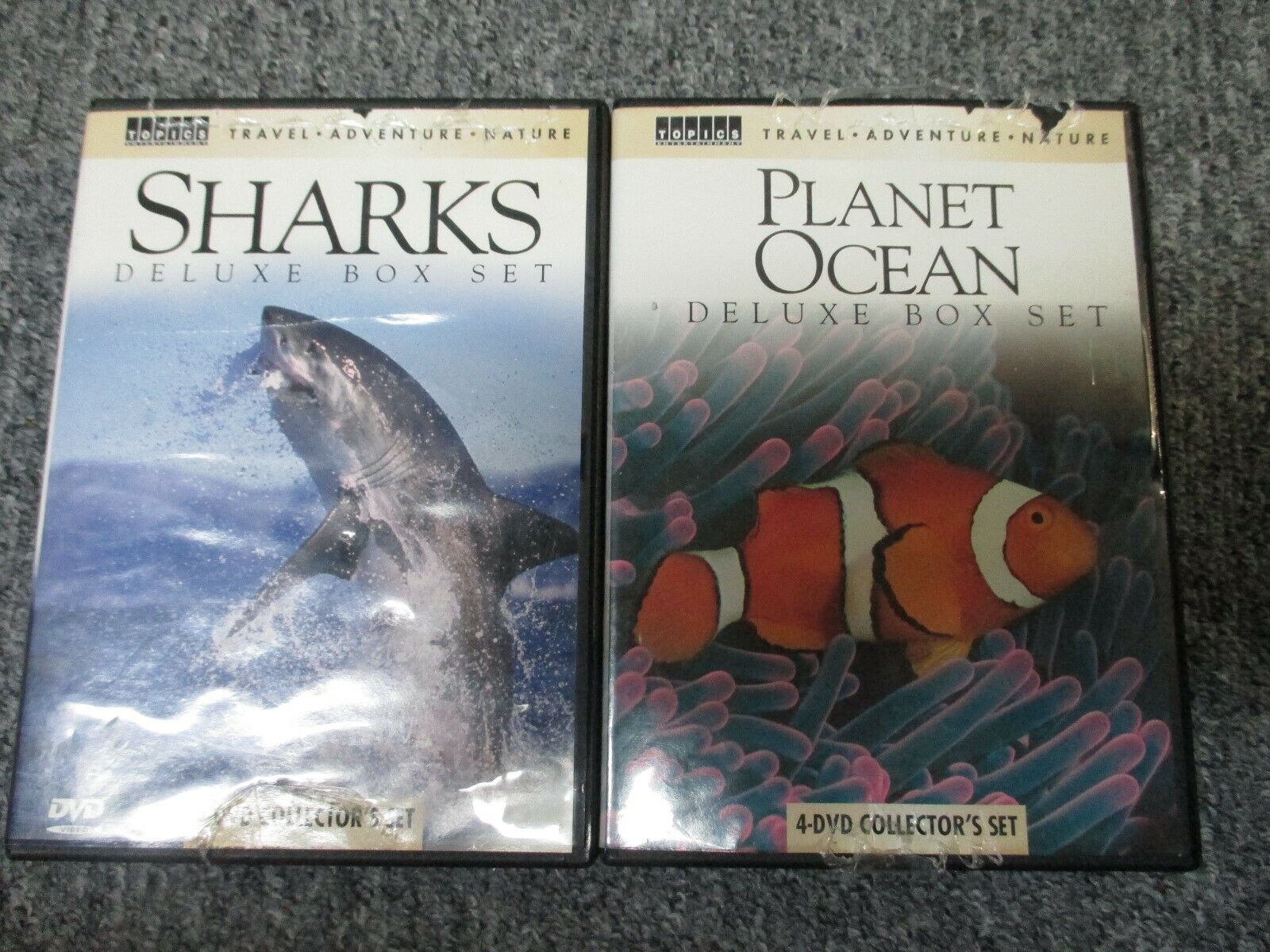 Sharks (DVD, 2008, 4-Disc Set) - Deluxe Box Set - Very Good + Planet Ocean 4 Dis Sharks (DVD, 2008, 4-Disc Set) - Deluxe Box Set - Very Good + Planet Ocean 4 Dis