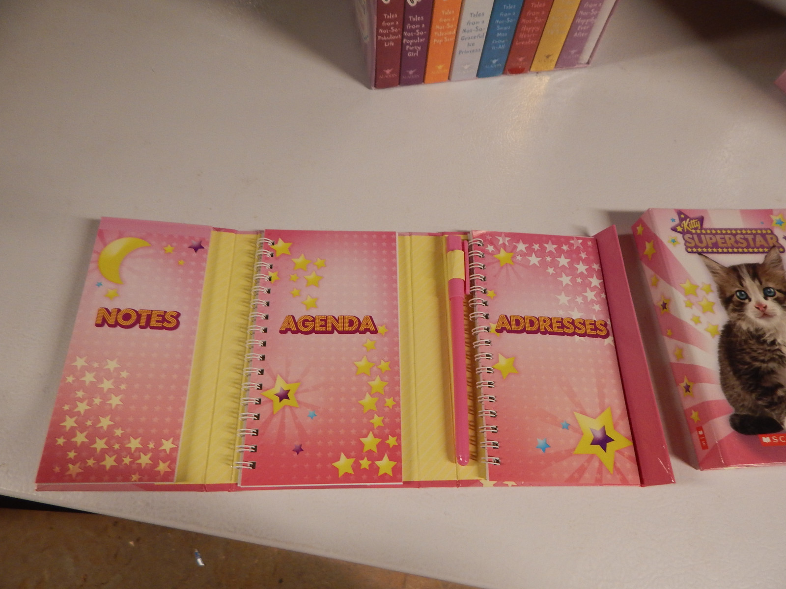 2 Kitty Address Books Planners Notes w Pen Magnetic