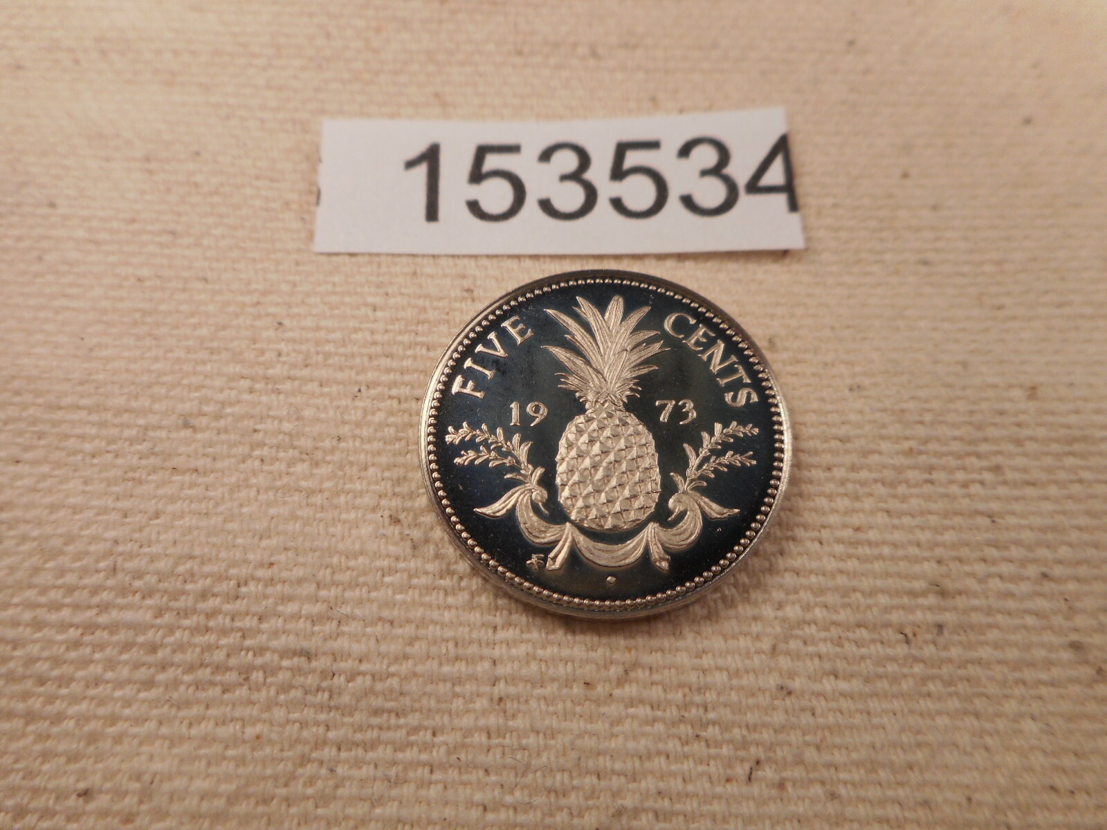 1973 Bahamas Five Cents Proof Cloudy Collector High Grade Album Coin - # 153534