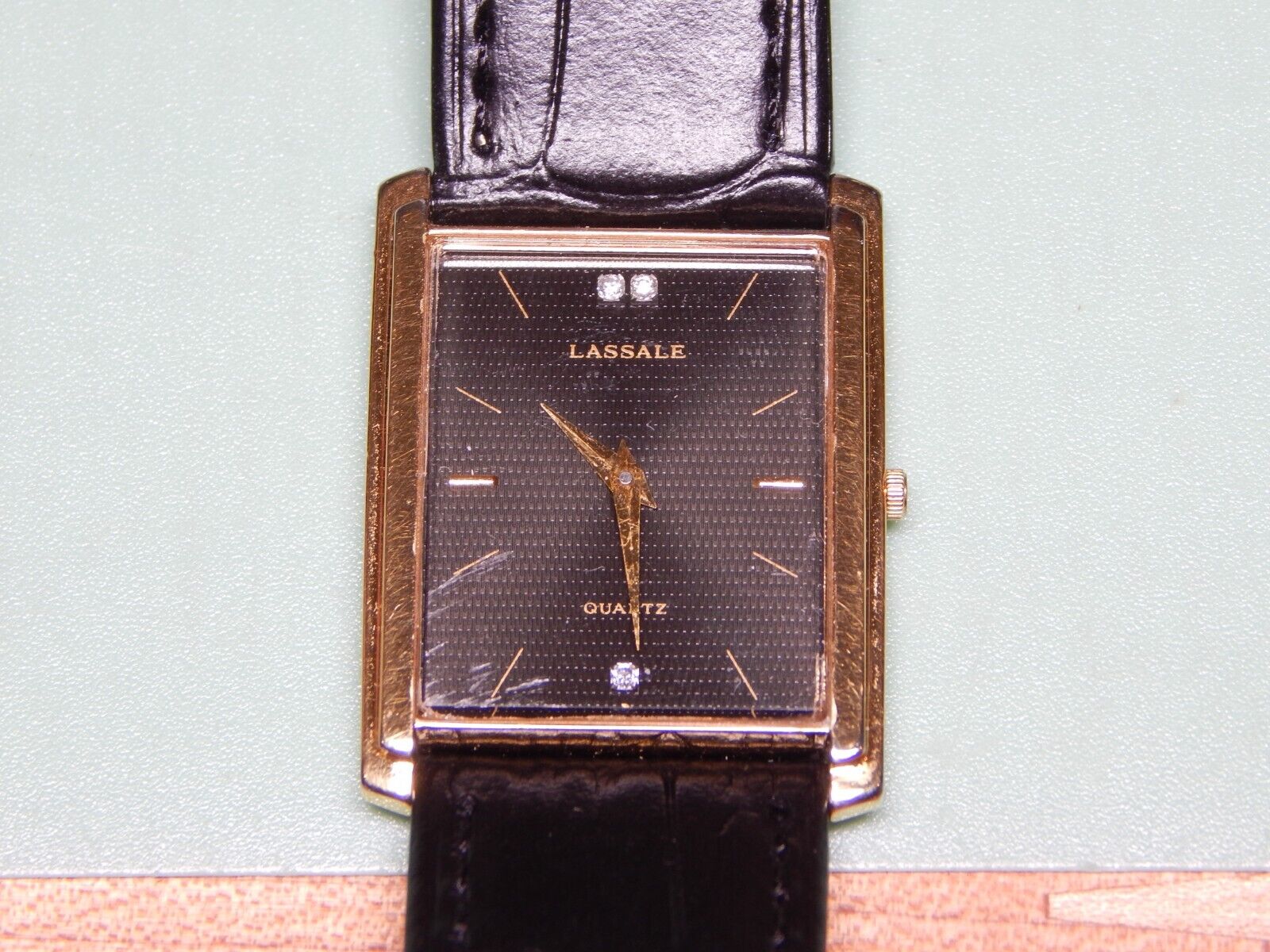 Seiko Lassale Vintage Diamond Quartz Watch, Leather band Seiko Lassale Vintage Diamond Quartz Watch, Leather band