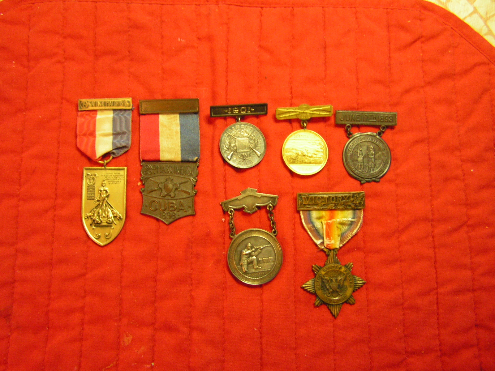 GROUP OF  9  MEDALS, NAVAL & MILITARY ORDER OF THE SPAN AM WAR & PNG ETC.