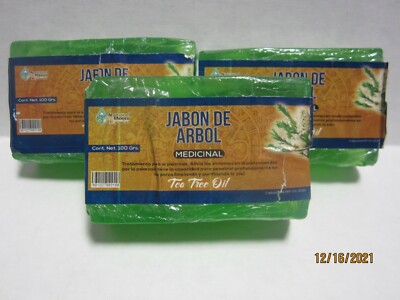 Jabon De Arbol Medicinal Tea Tree Oil Handmade Soap LOT OF 3!