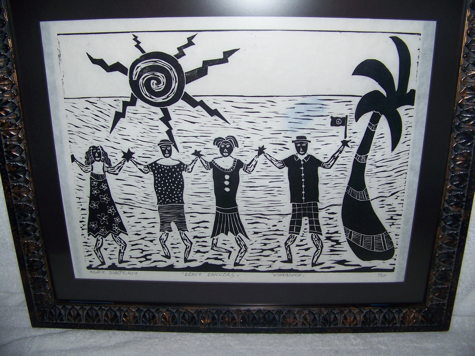 Alex Slotzkin-Artist, Hawaii, woodblock print titled 