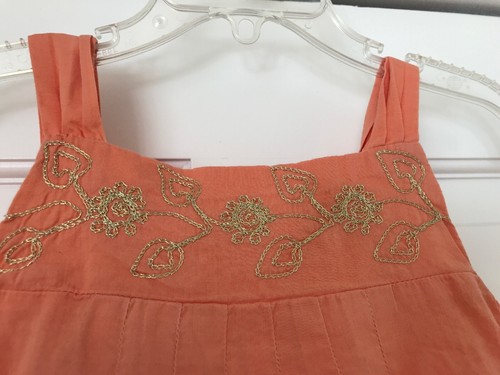 Baby Gap Girls 5t Peach Sundress With Gold Stitch Detail!