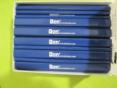 Lot Of 20 Bon Tool Blue Casing Hard Black Lead Carpenter Pencils