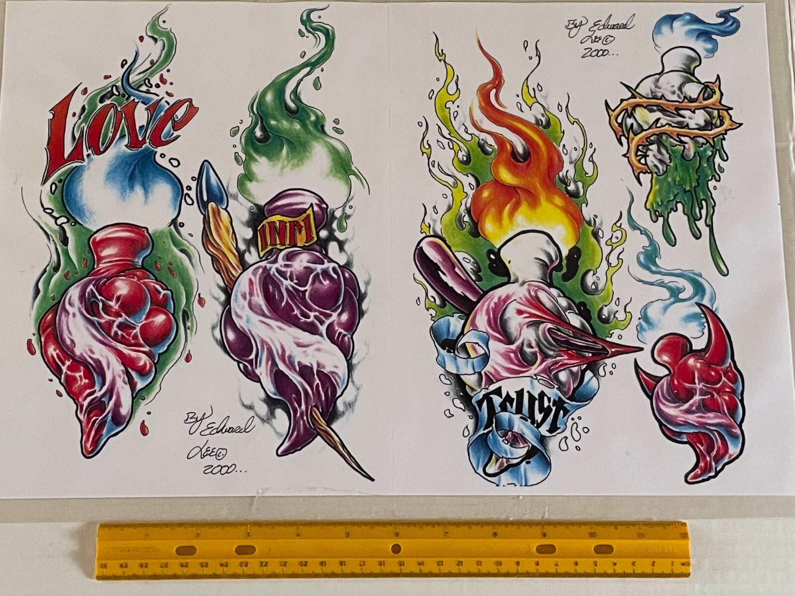 Vintage Art Tattoo Flash Sheet Edward Lee /T528 | eBay
