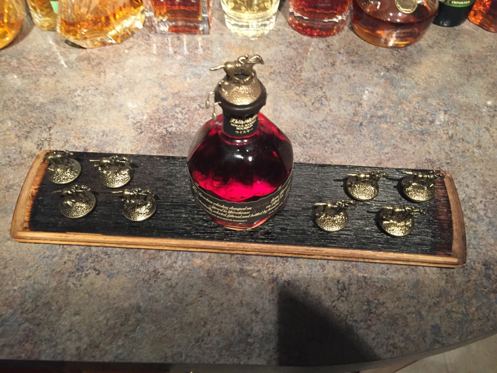 Blanton’s Bourbon GRAND HEAD STAVE Display Bottle Blantons Wood Stopper Cork OPT