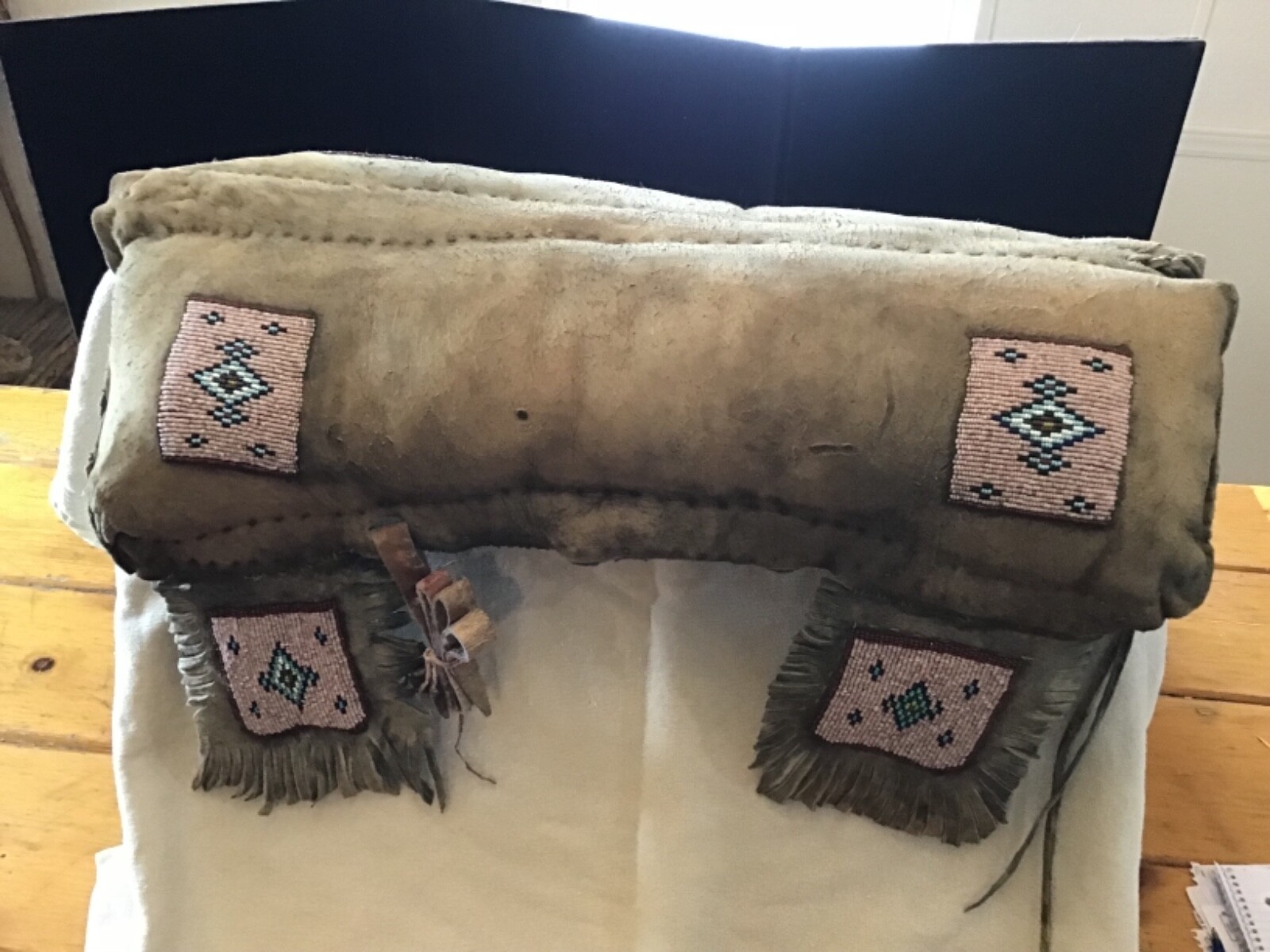 1870s- 1890s Native American Plains  Beaded Saddle pad    nice!